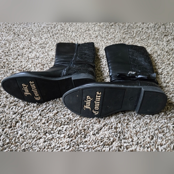 Juicy Couture Signature Logo Black Boots Kids Girls 1M - Picture 5 of 7